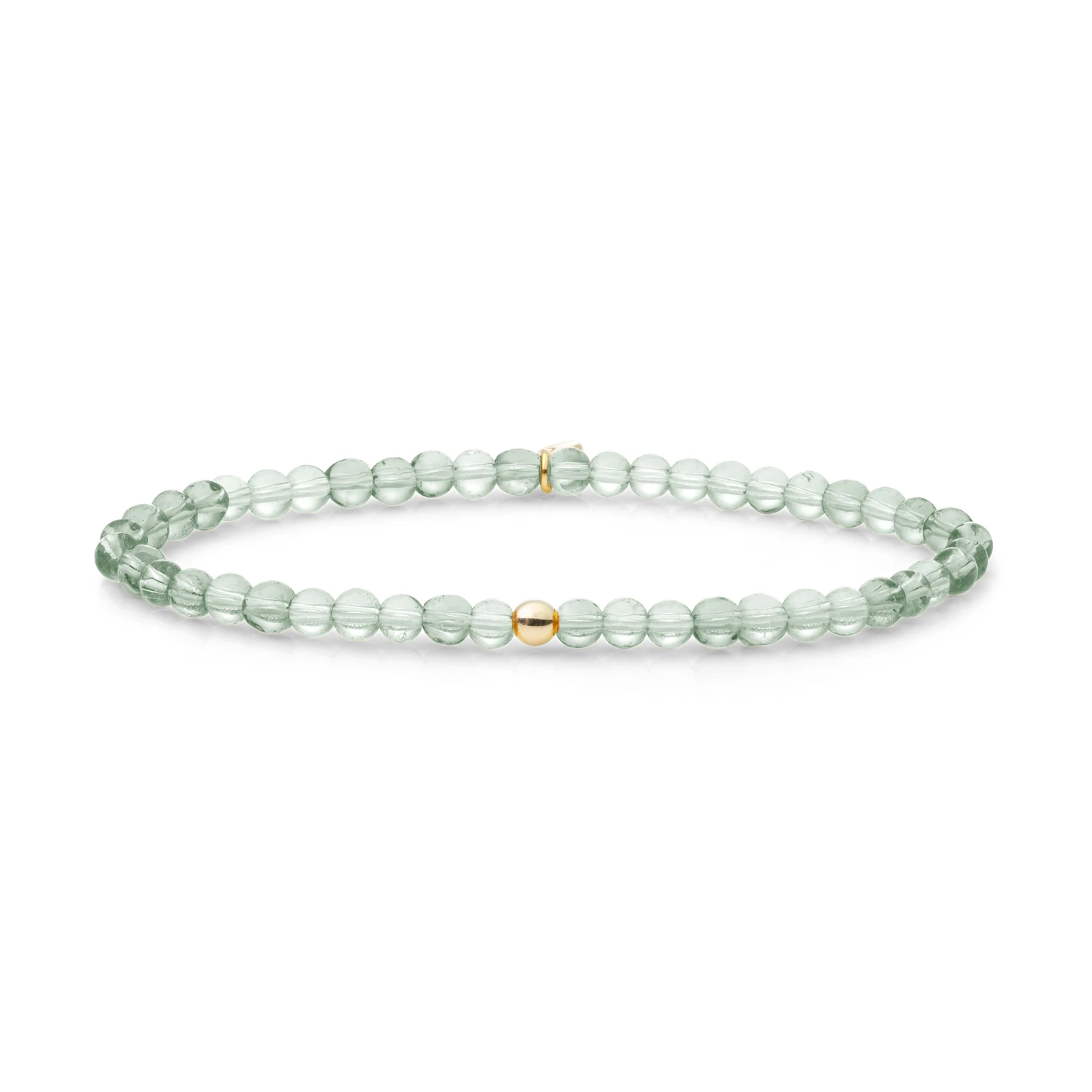 Bracelet | Green Amethyst Saturn small - Gold 4mm