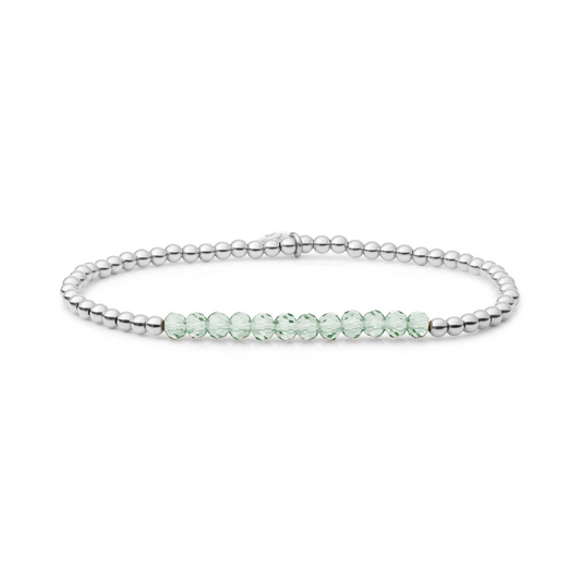 Bracelet | Green Amethyst Universe - Silver 3mm