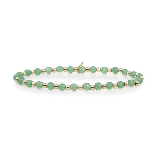 Bracelet | Green Aventurine Interstellar - Gold 3mm