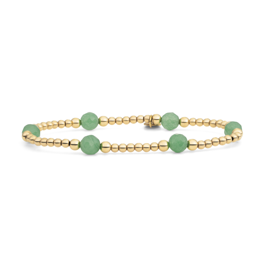 Bracelet | Green Aventurine Reverse Bold Mix - Gold