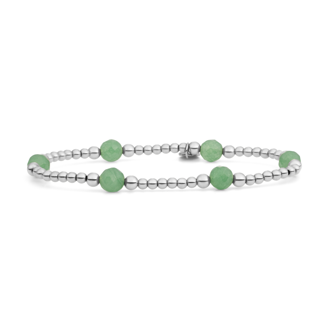Bracelet | Green Aventurine Reverse Bold Mix - Silver
