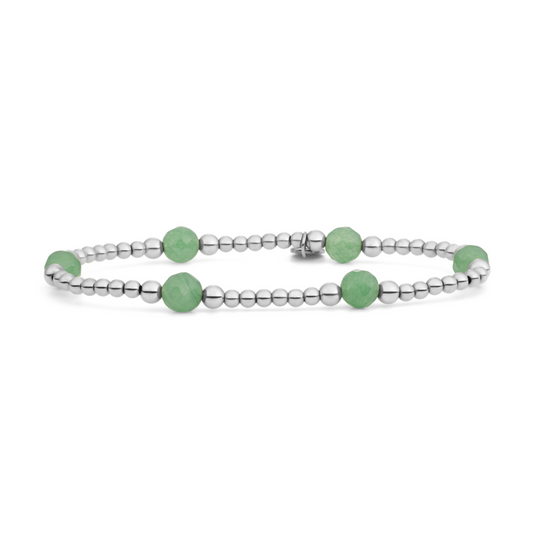 Bracelet | Green Aventurine Reverse Bold Mix - Silver