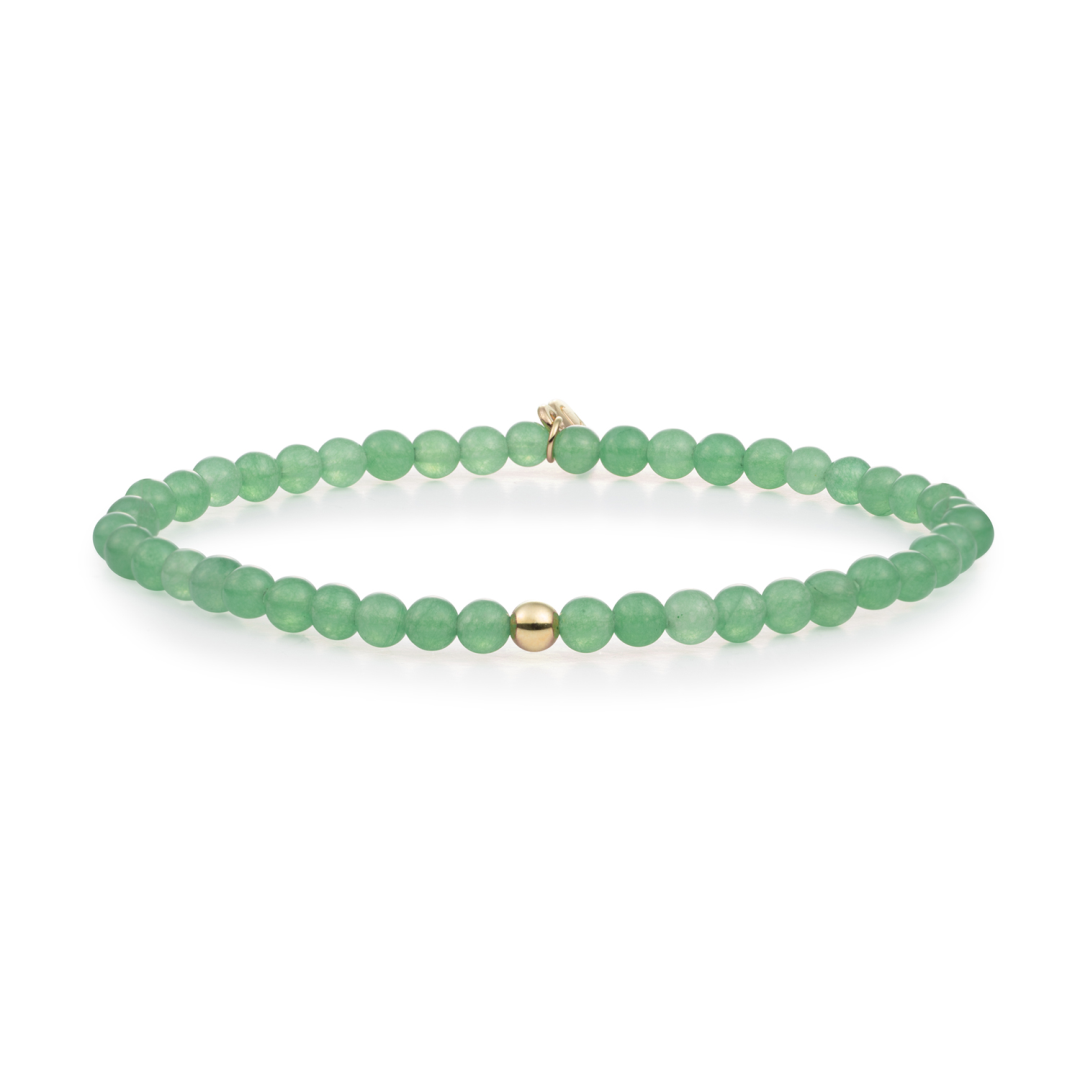 Bracelet | Green Aventurine Saturn small - Gold 4mm