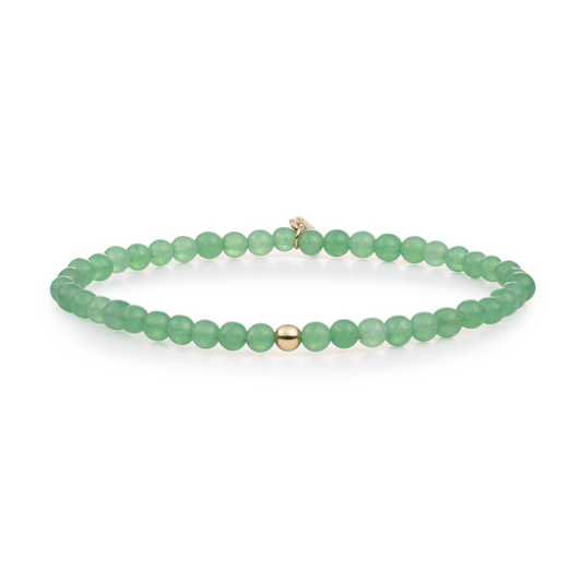 Bracelet | Green Aventurine Saturn small - Gold 4mm