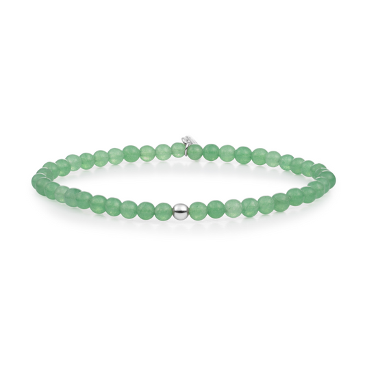 Bracelet | Green Aventurine Saturn small - Silver 4mm