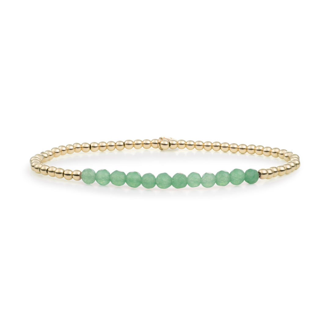 Bracelet | Green Aventurine Universe - Gold 3mm