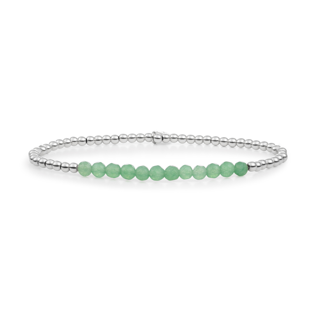 Bracelet | Green Aventurine Universe - Silver 3mm
