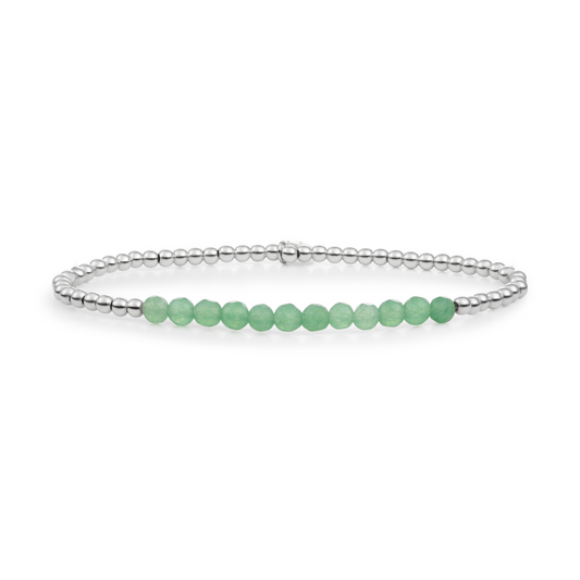 Bracelet | Green Aventurine Universe - Silver 3mm