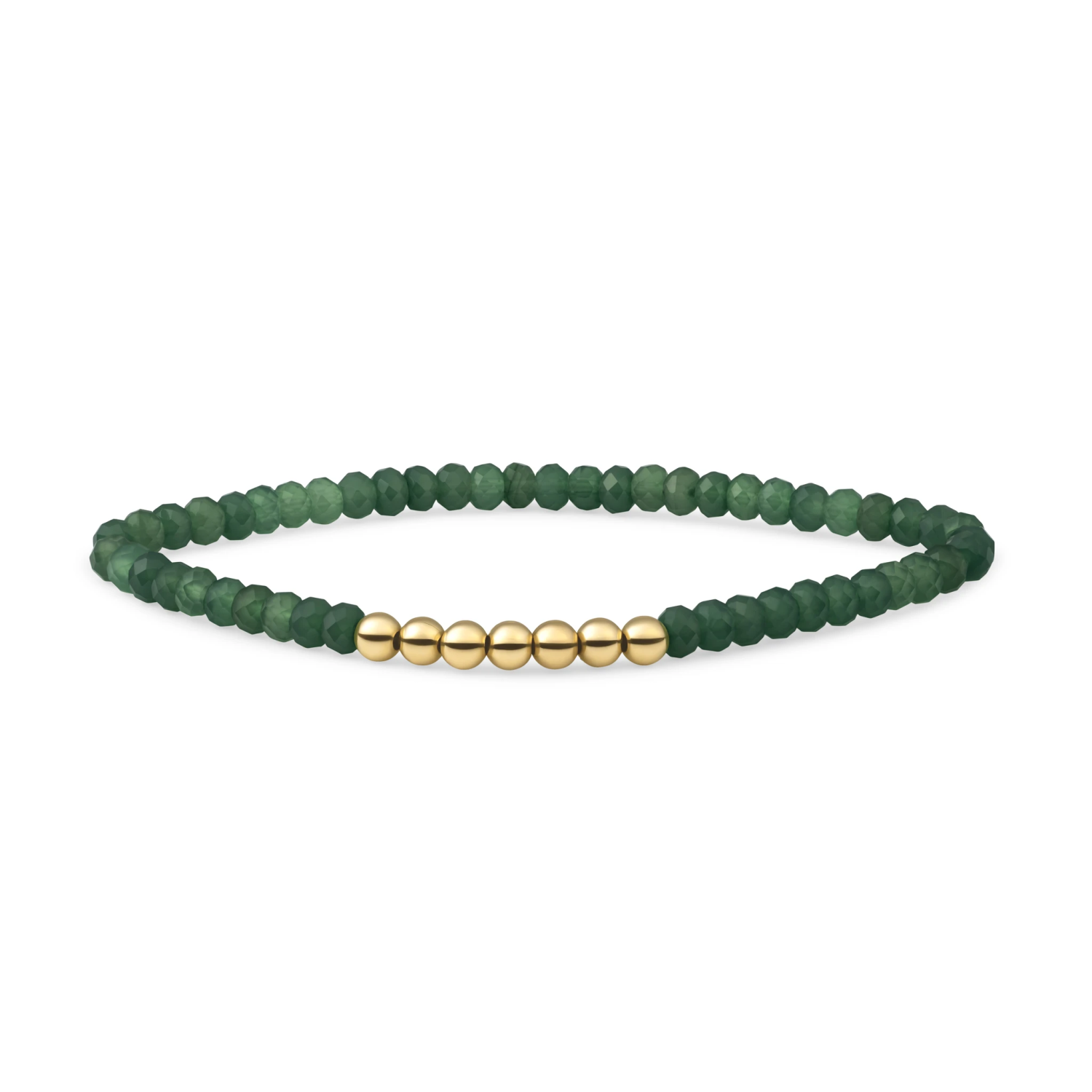 Bracelet | Green Onyx 4mm Reverse Universe | gold plated