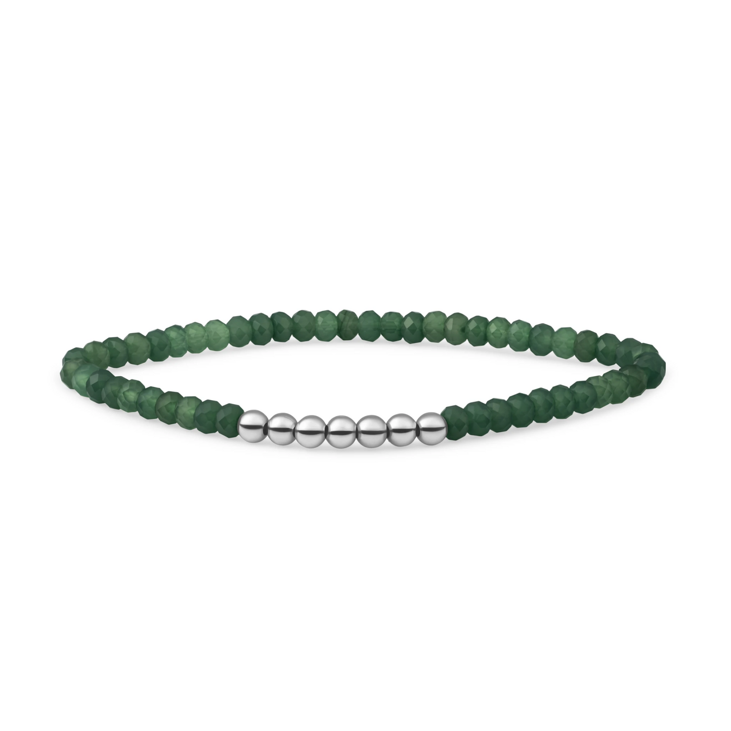 Bracelet | Green Onyx 4mm Reverse Universe | silver