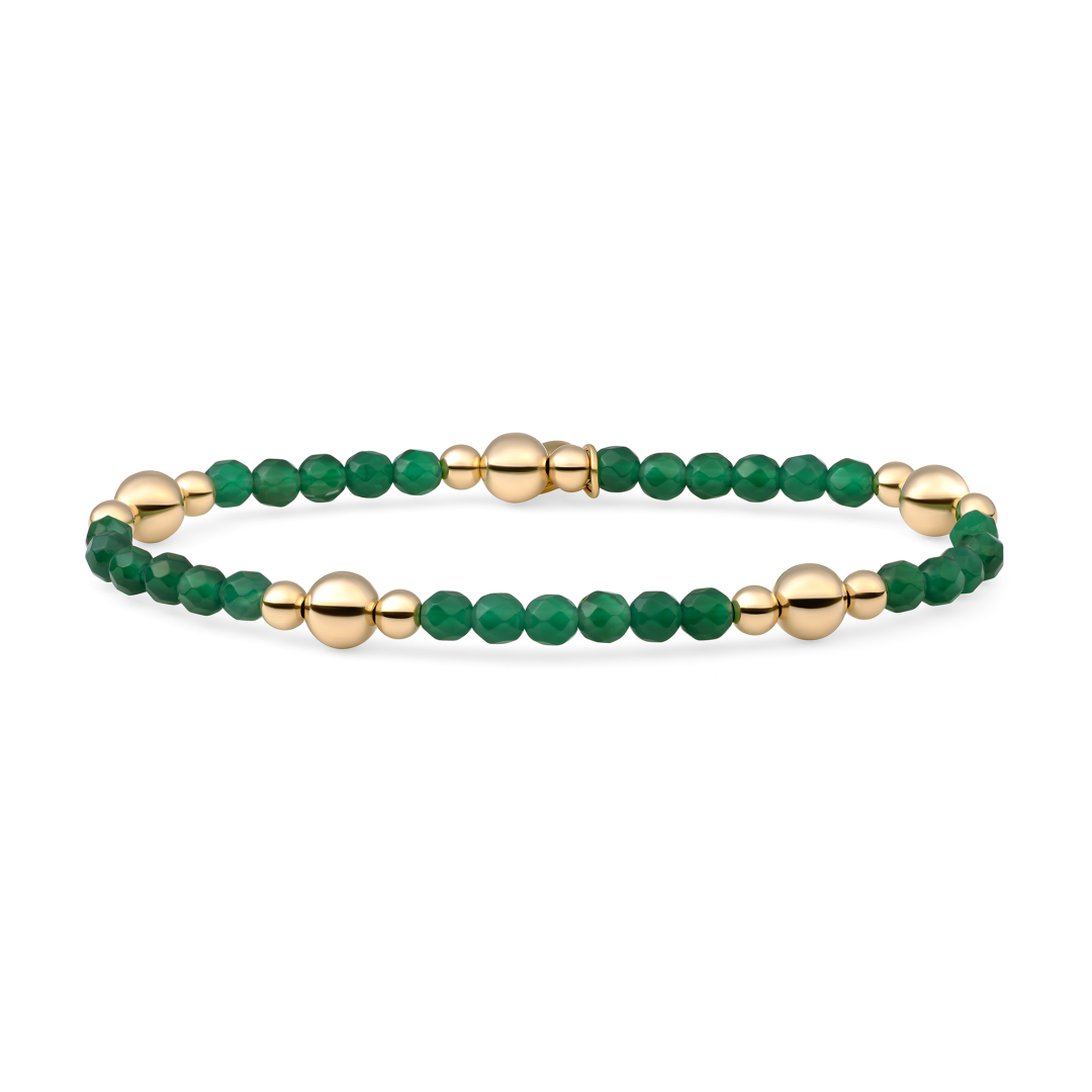 Bracelet | Green Onyx Bold Mix - Gold