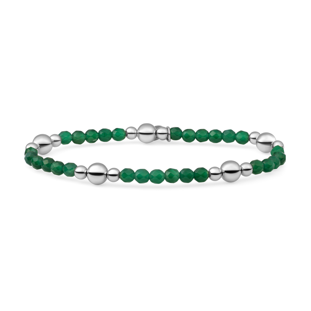 Bracelet | Green Onyx Bold Mix - Silver