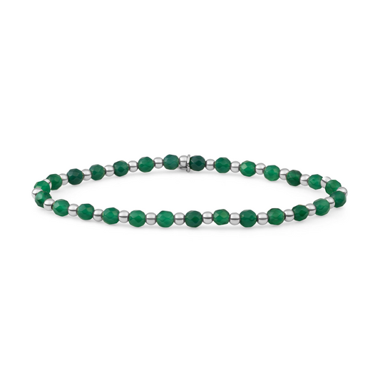 Bracelet | Green Onyx Interstellar - Silver 3mm