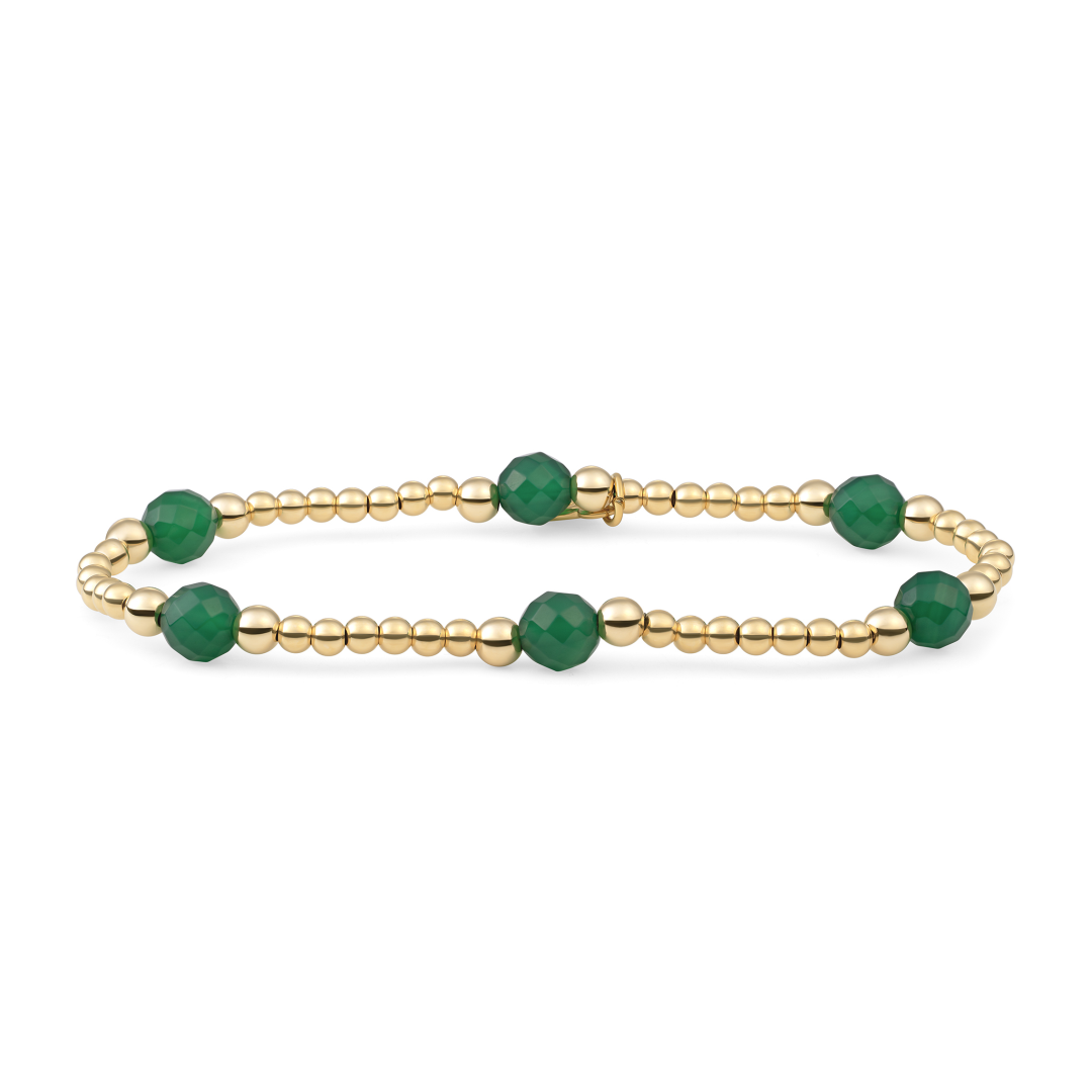 Bracelet | Green Onyx Reverse Bold Mix - Gold