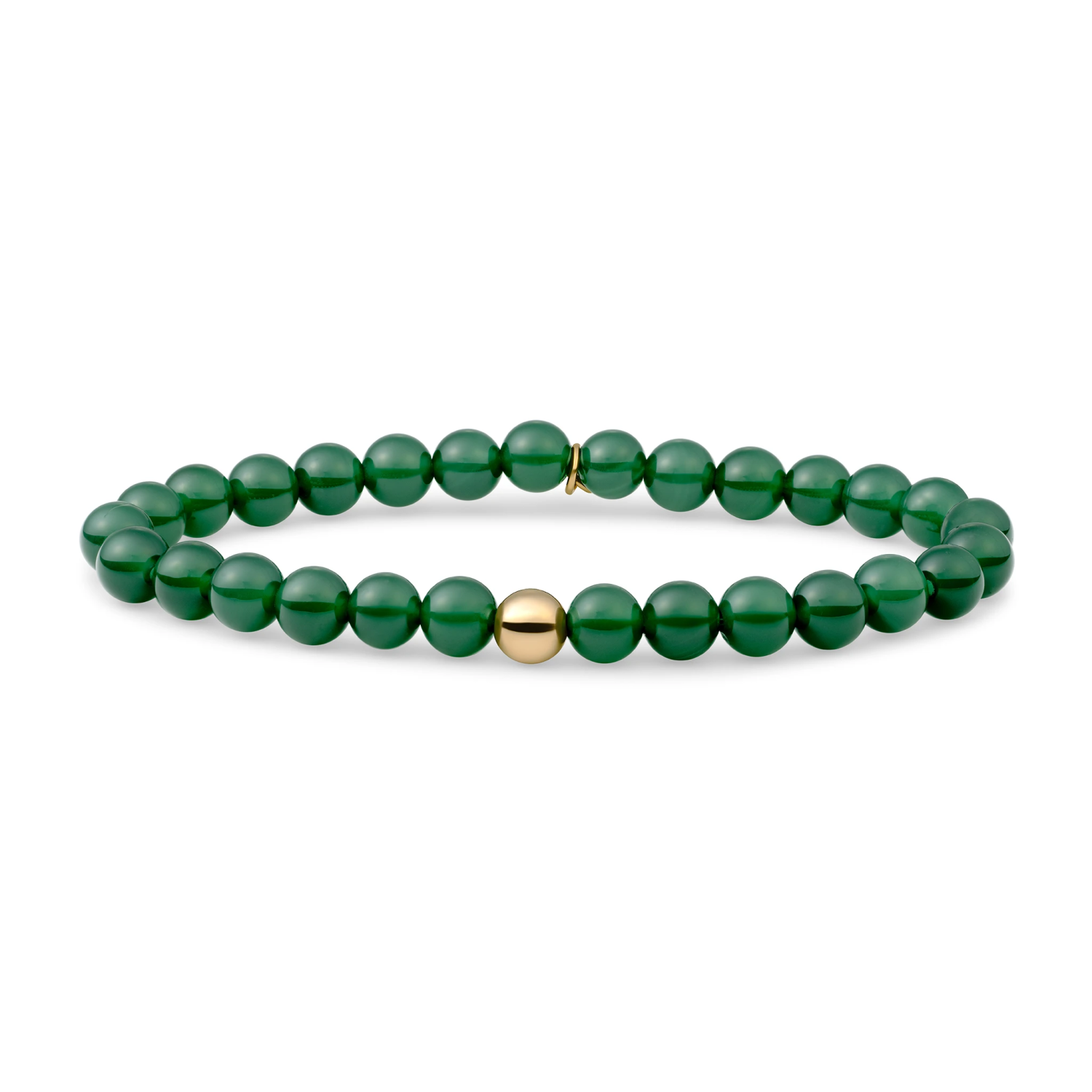 Bracelet | Green Onyx Saturn large - Gold 6mm
