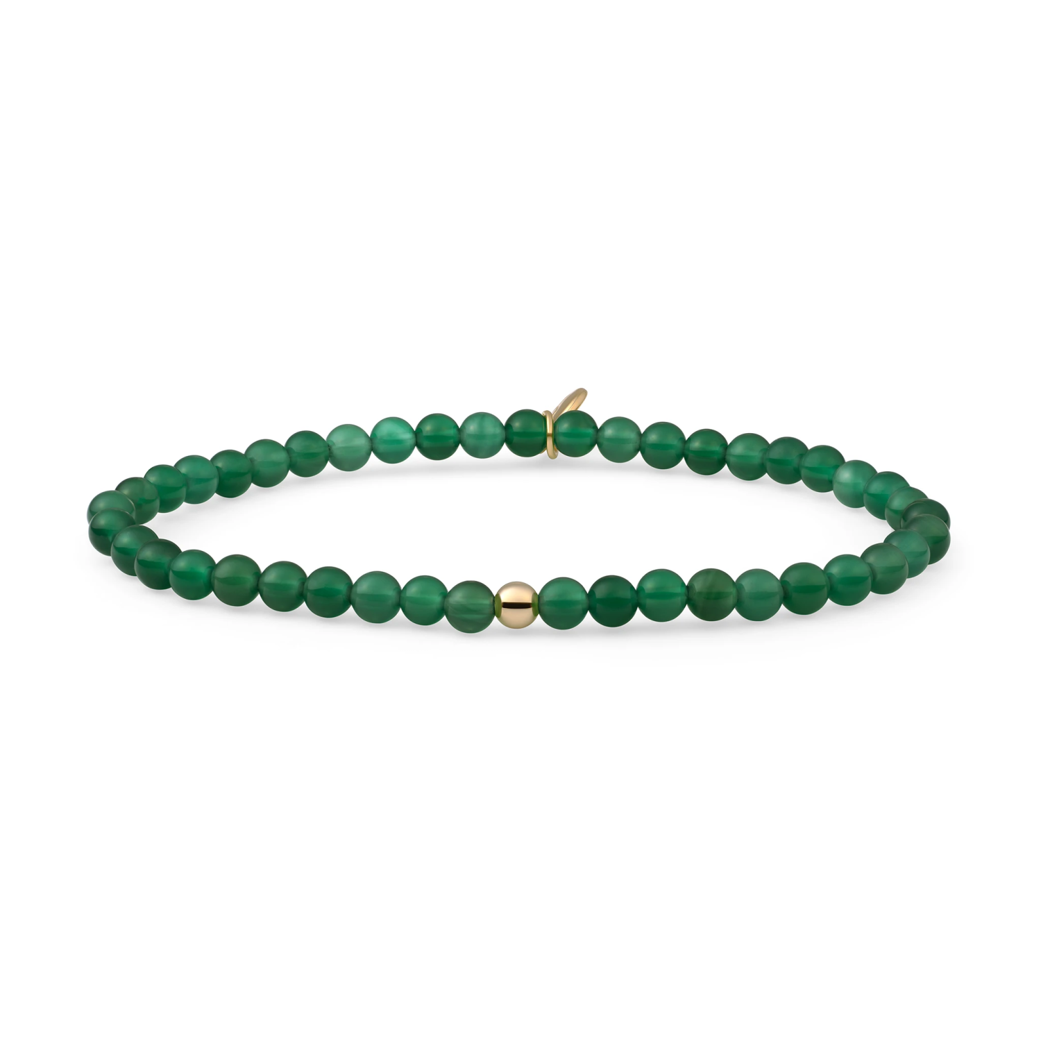 Bracelet | Green Onyx Saturn small - Gold 4mm
