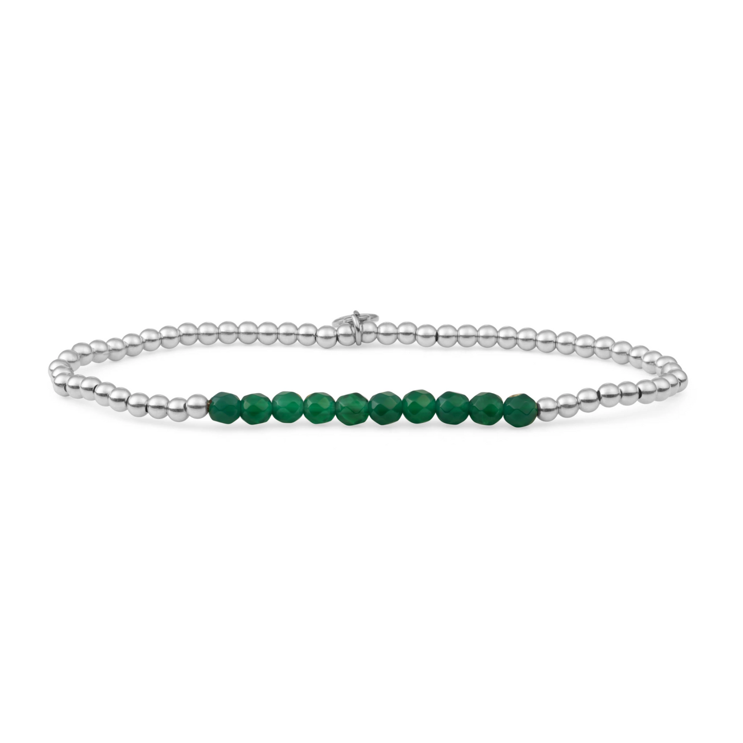 Bracelet | Green Onyx Universe - Silver 3mm