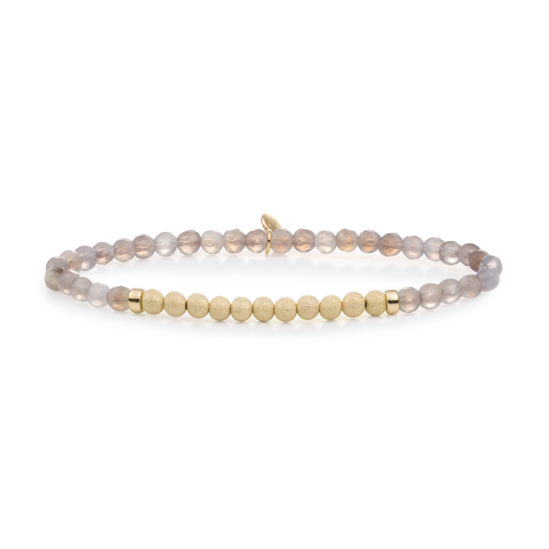 Bracelet - Grey Agate Lightyear - Gold Champagne