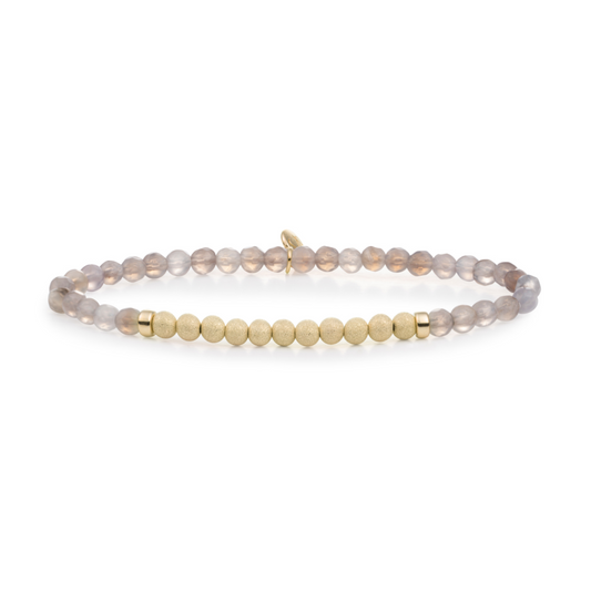 Bracelet - Grey Agate Lightyear - Gold Champagne