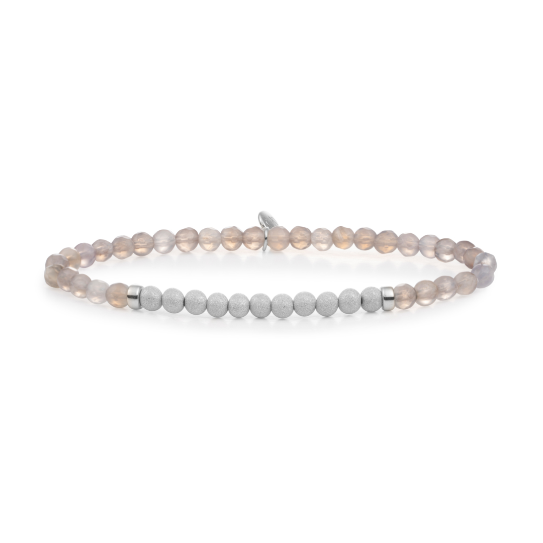 Bracelet - Grey Agate Lightyear - Silver Champagne