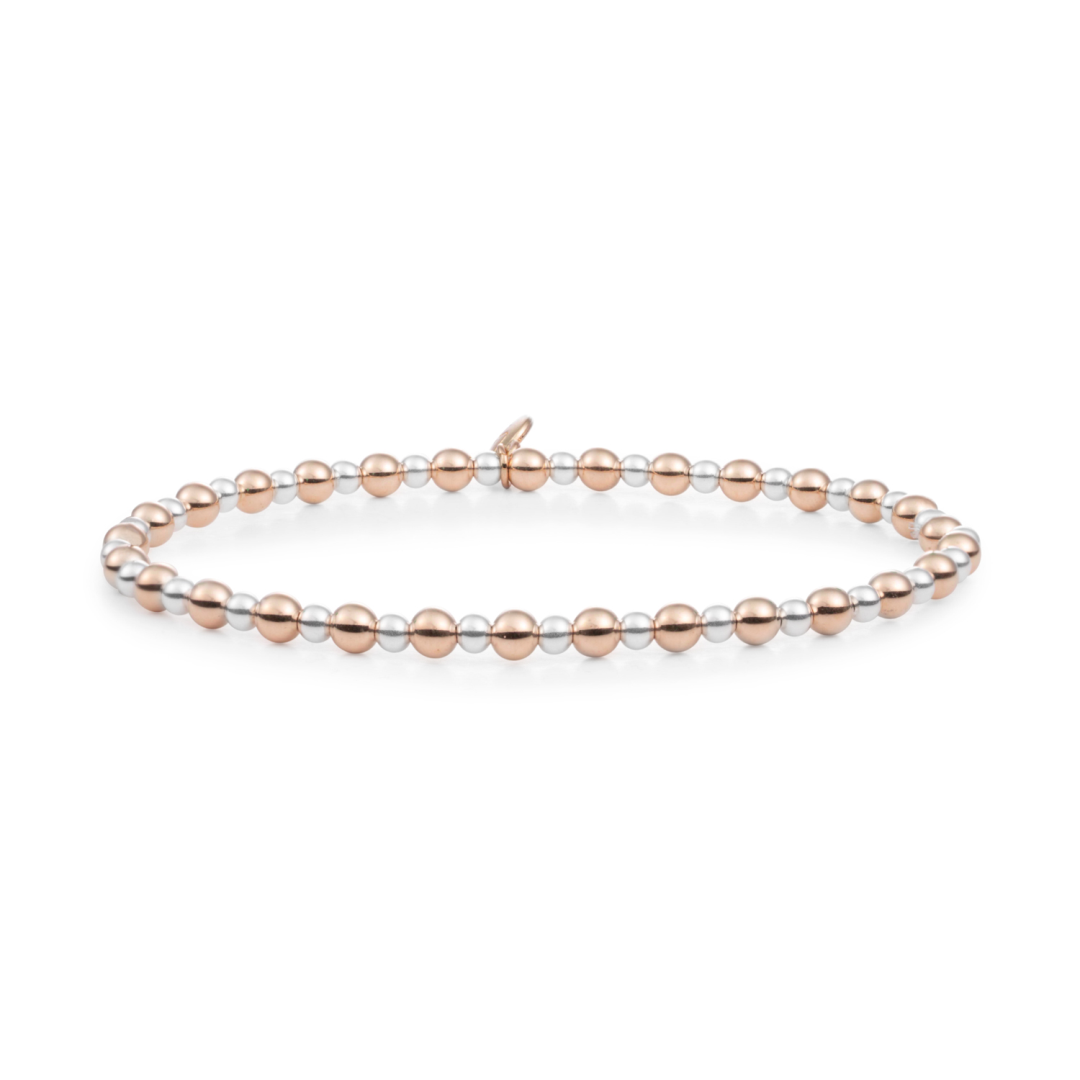 Bracelet - Halo - Silver 3mm & Rose gold 4mm mix
