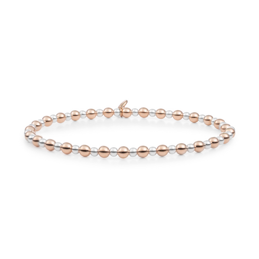 Bracelet - Halo - Silver 3mm & Rose gold 4mm mix