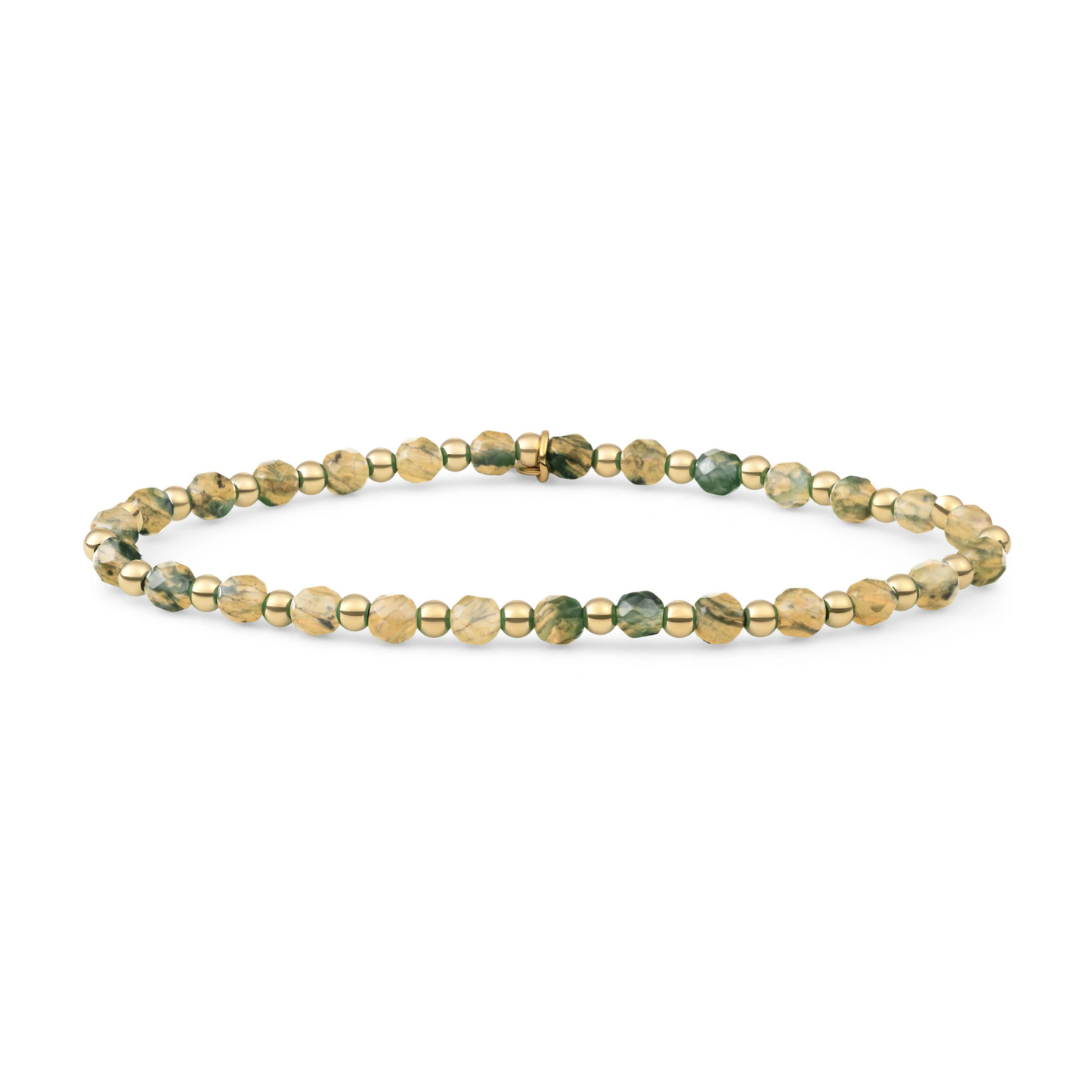 Bracelet | Hidden Gem | Ya'an Green Jade Interstellar - Gold 3mm