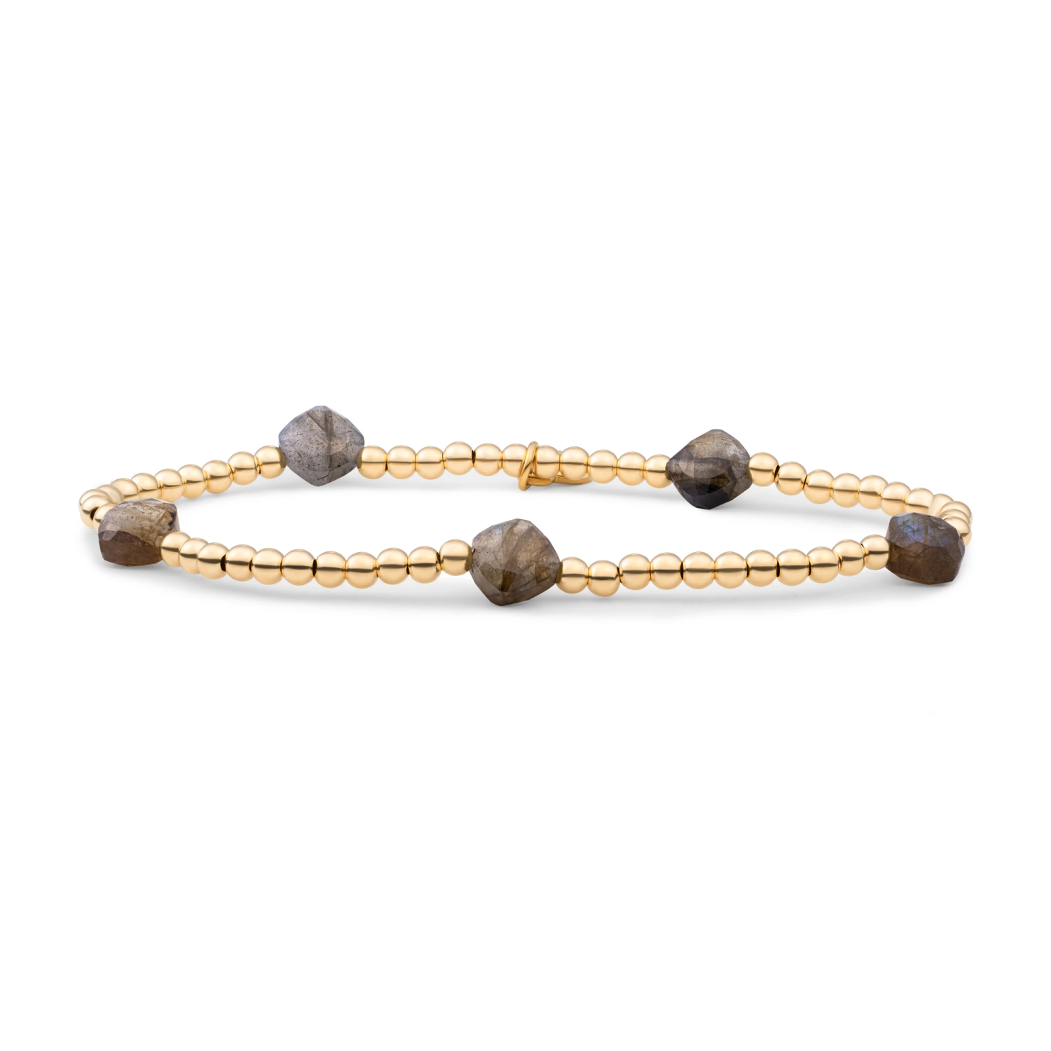 Bracelet | Labradorite Cushion Cut Beads - Gold