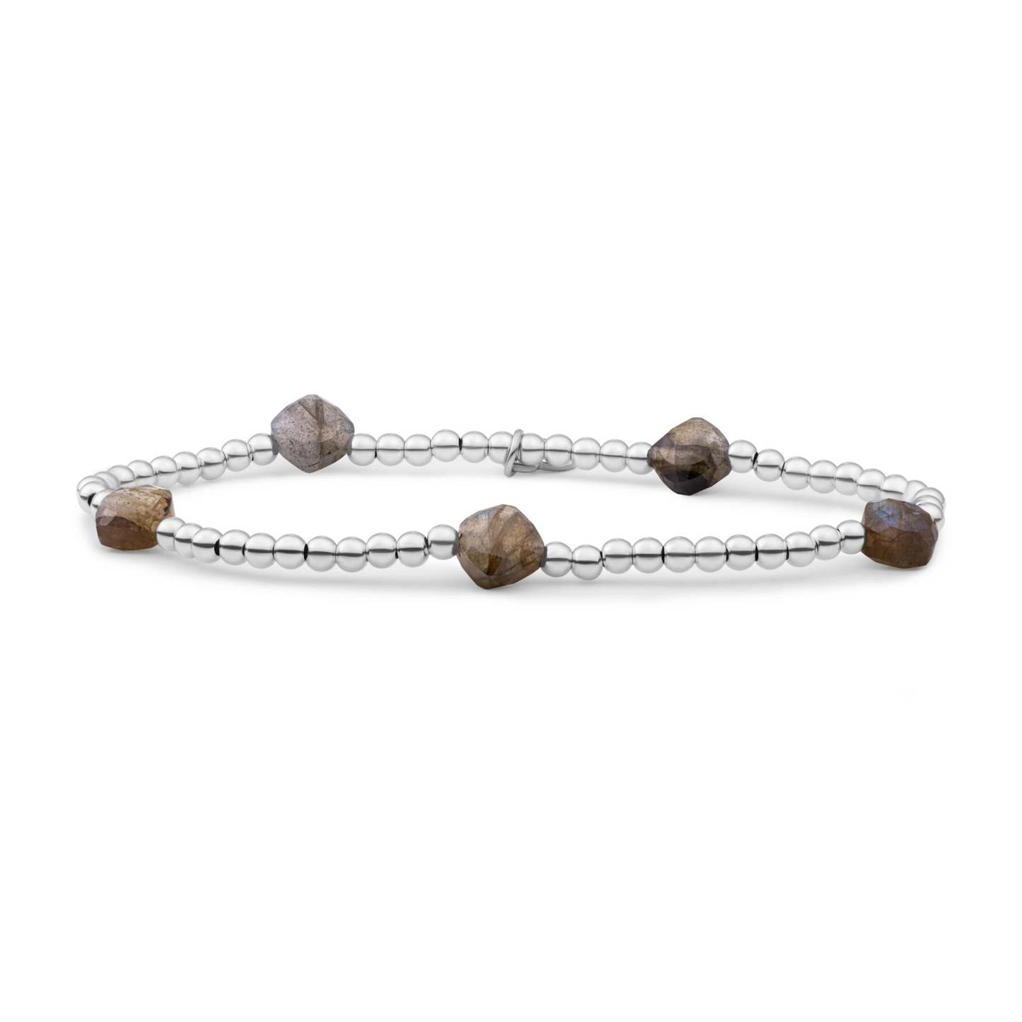 Bracelet | Labradorite Cushion Cut Beads - Silver