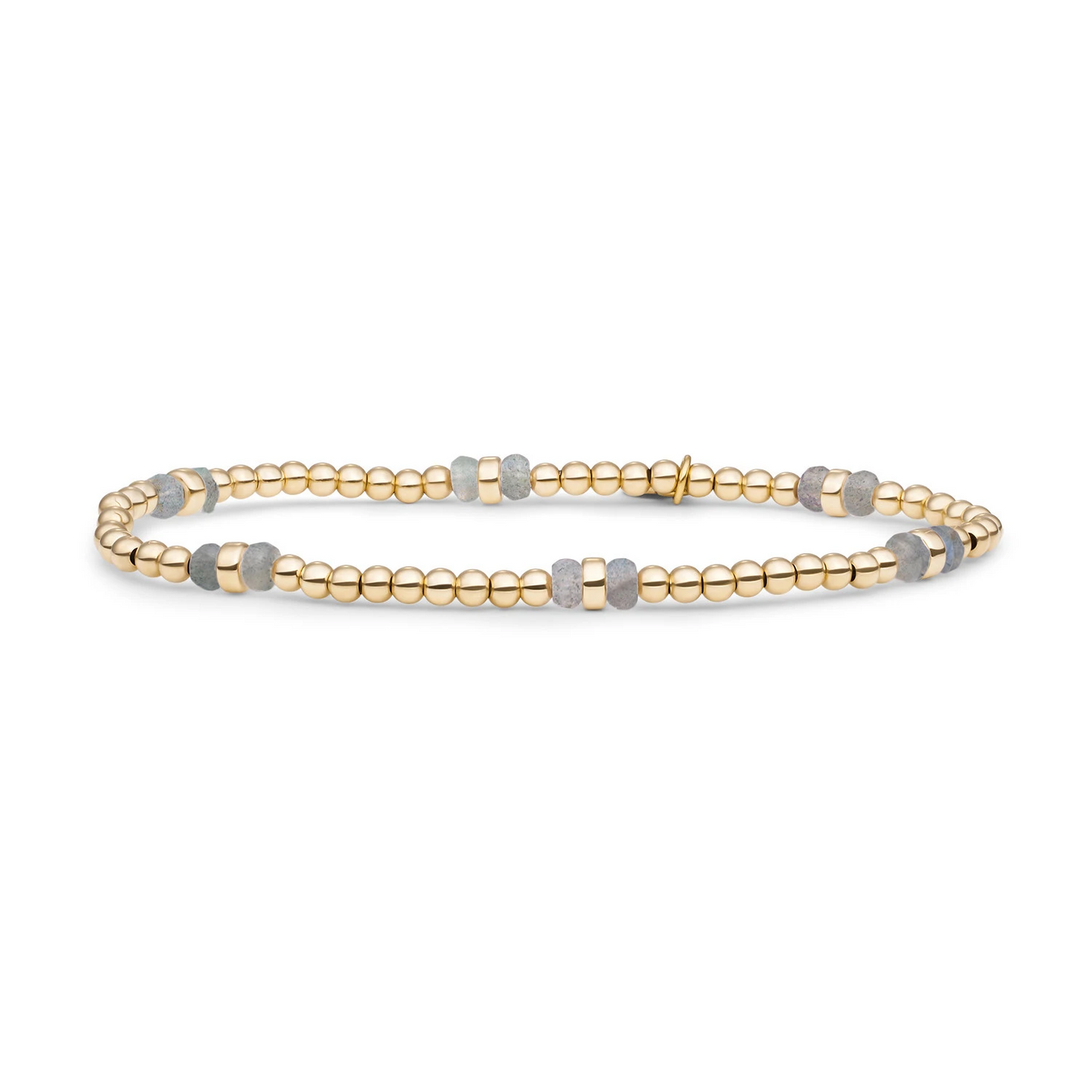 Bracelet | Labradorite Double Reverse Roundel - Gold