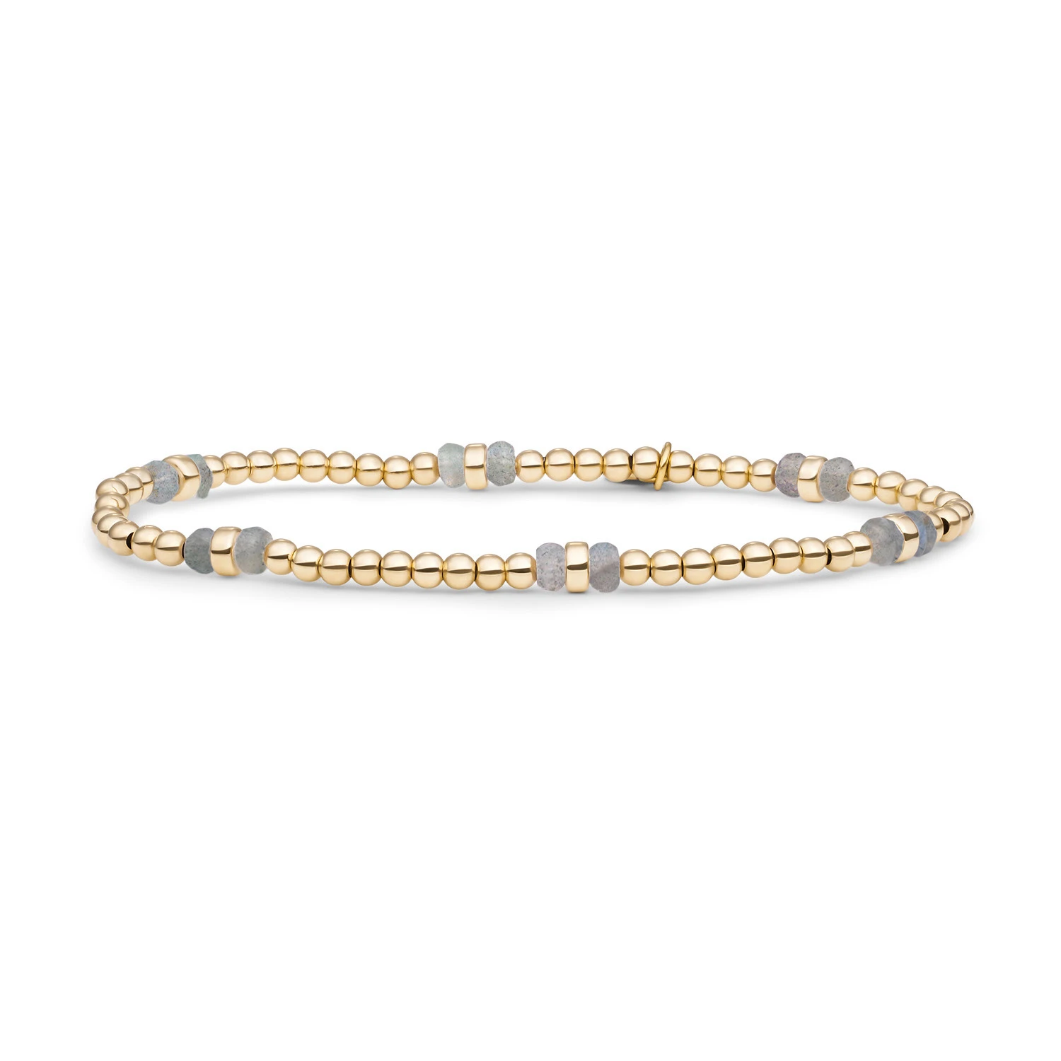 Bracelet | Labradorite Double Reverse Roundel - Gold