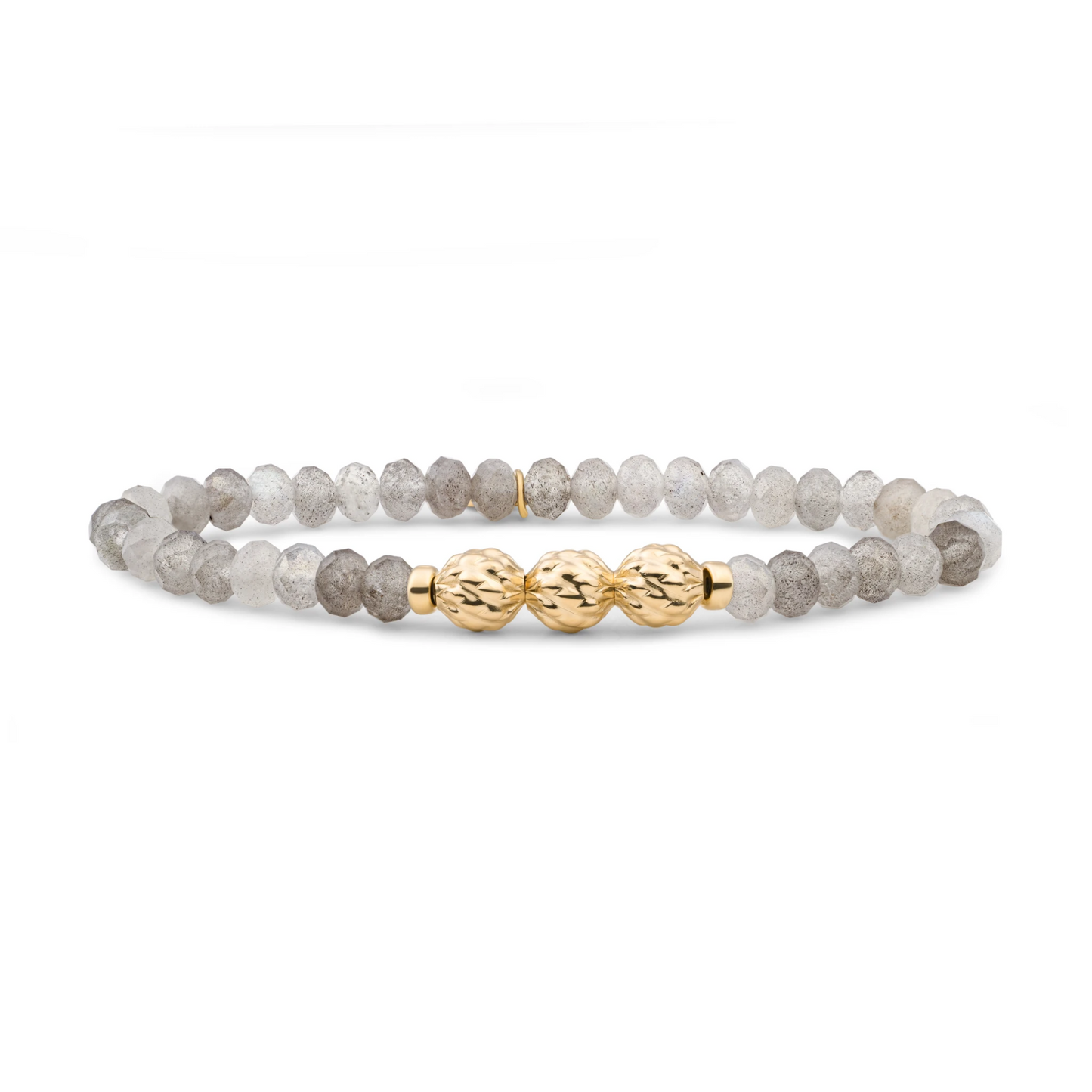 Bracelet | Labradorite Fuse beads - Gold - 6mm