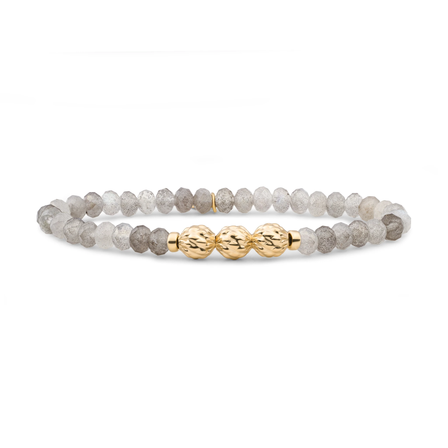 Bracelet | Labradorite Fuse beads - Gold - 6mm