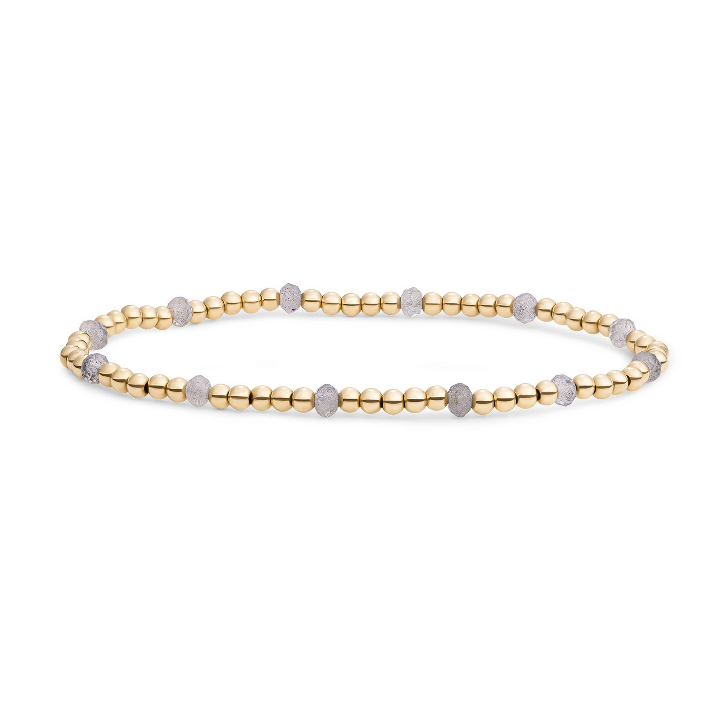 Bracelet | Labradorite Reverse Roundel - Gold