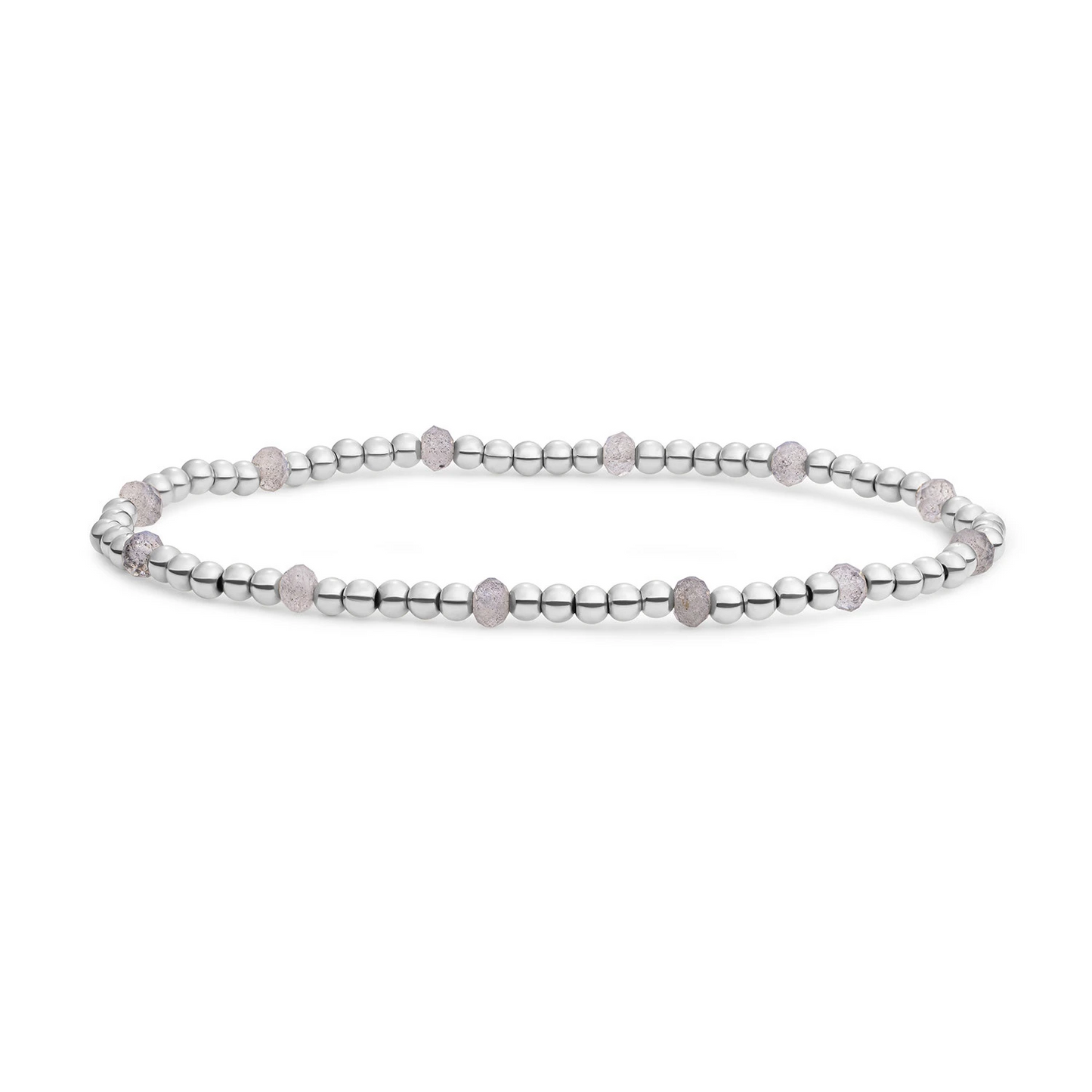 Bracelet | Labradorite Reverse Roundel - Silver