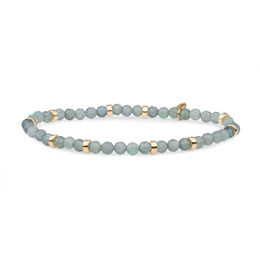 Bracelet | Labradorite Roundel Interstellar - Gold