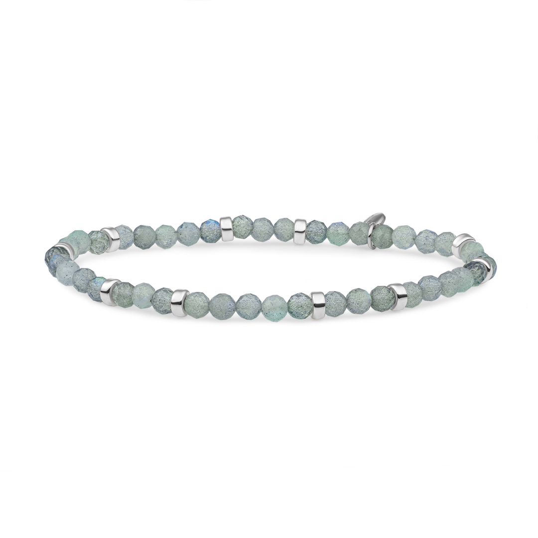 Bracelet | Labradorite Roundel Interstellar - Silver