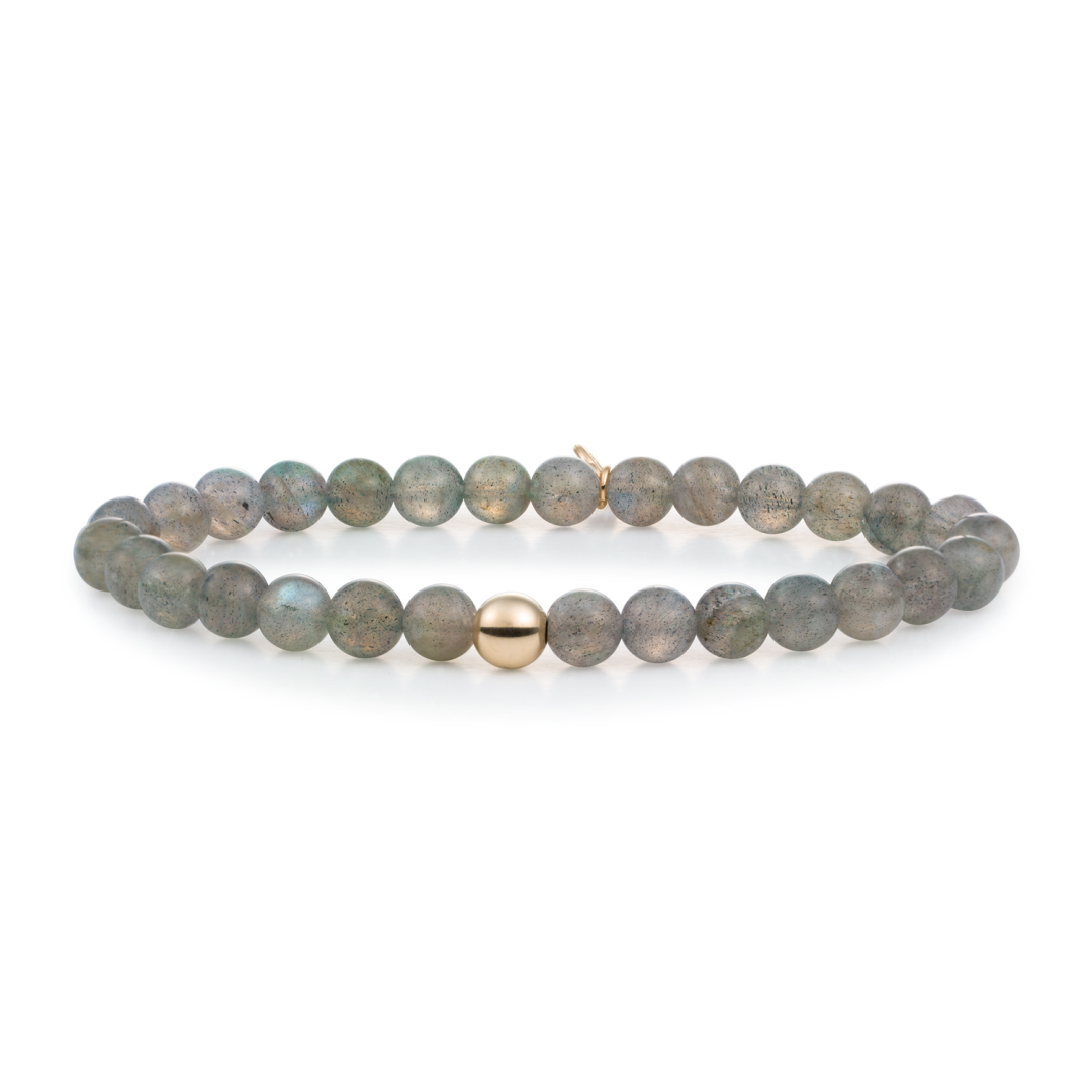 Bracelet | Labradorite Saturn large - Gold - 6mm