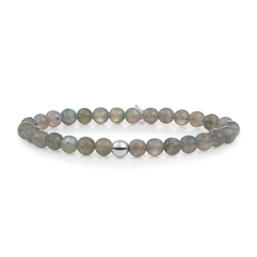 Bracelet | Labradorite Saturn large - Silver - 6mm