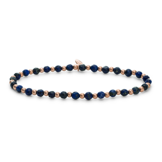 Bracelet - Lapis Lazuli Interstellar - Rose Gold 3mm