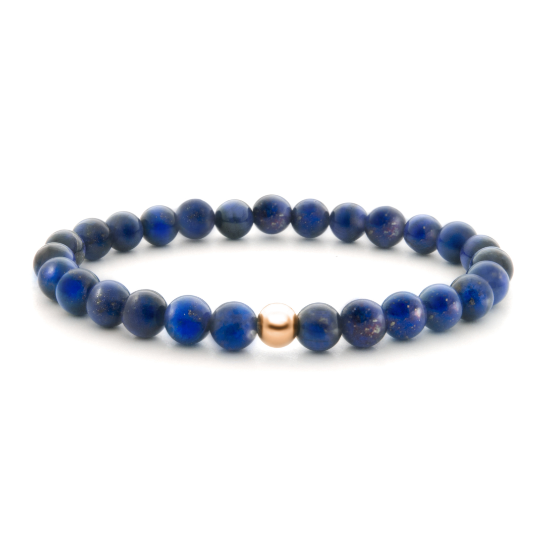 Bracelet - Lapis Lazuli Saturn Large - Rose gold 6mm