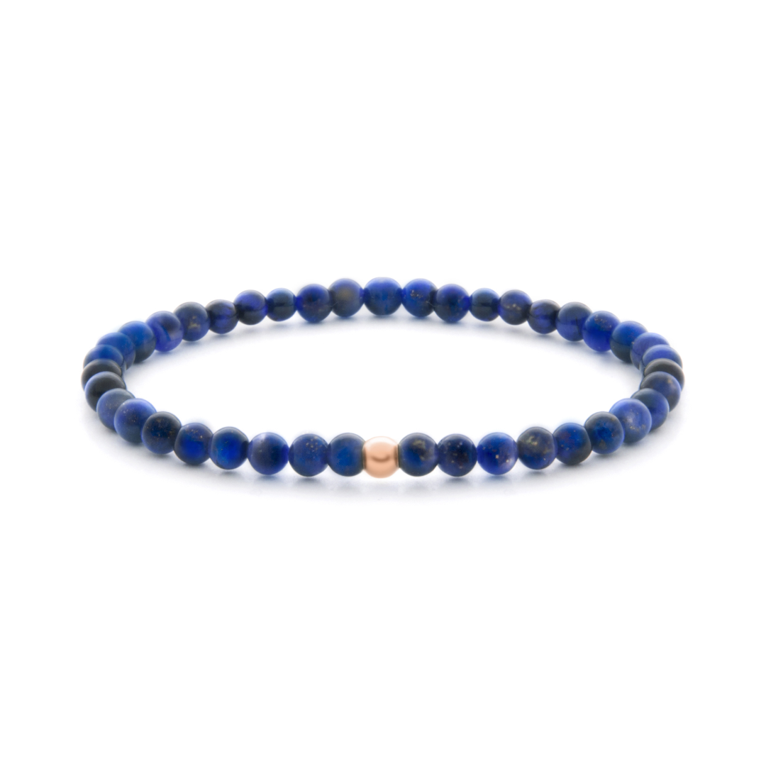 Bracelet - Lapis Lazuli Saturn small - Rose gold 4mm