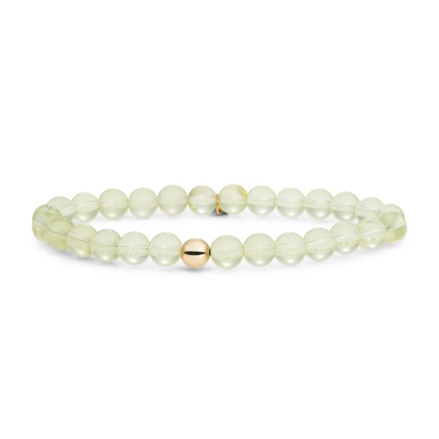 Bracelet | Lemon Quartz Saturn large - Gold 6mm