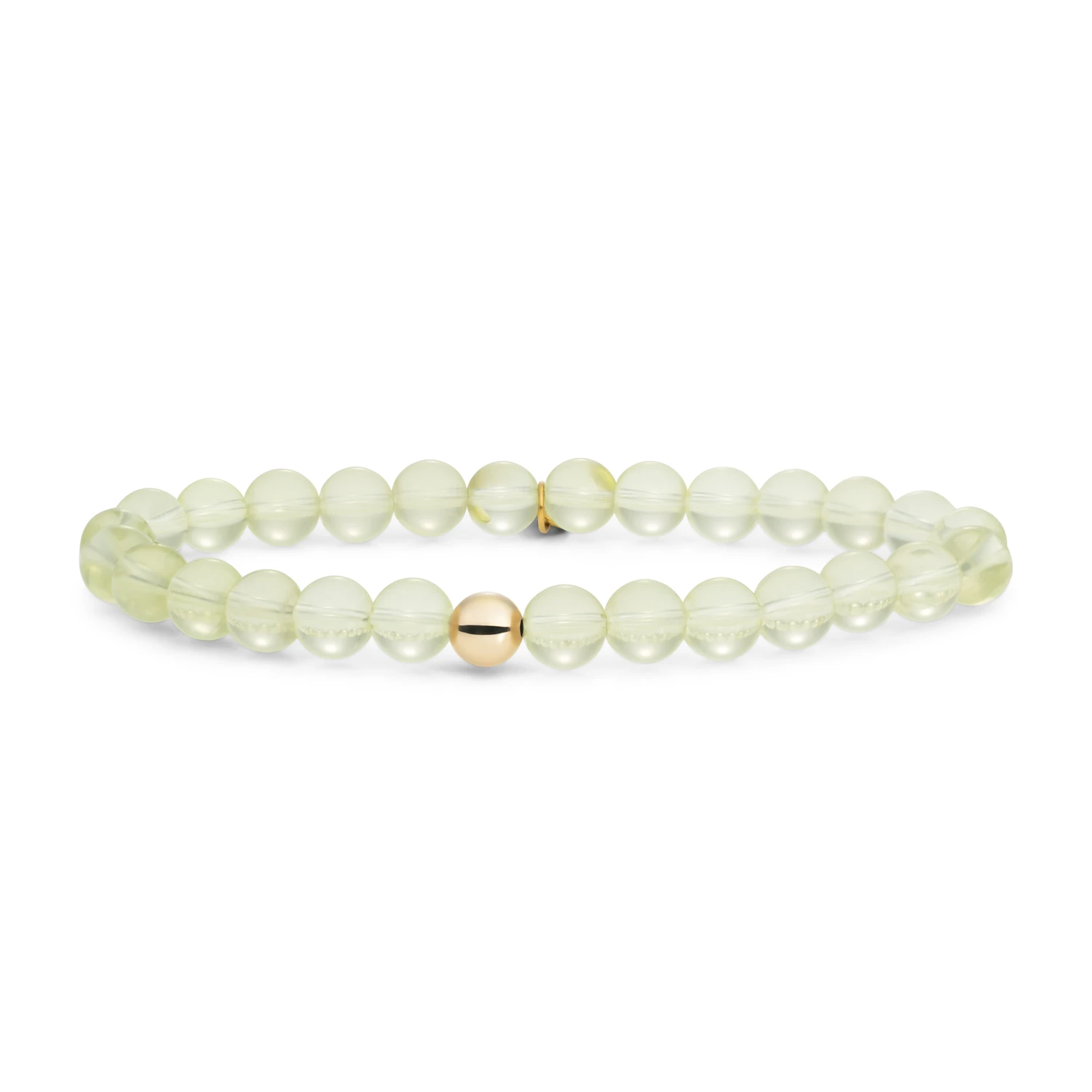 Bracelet | Lemon Quartz Saturn large - Gold 6mm