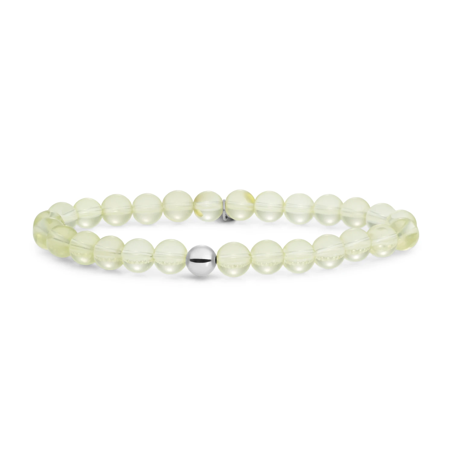 Bracelet | Lemon Quartz Saturn large - Silver 6mm