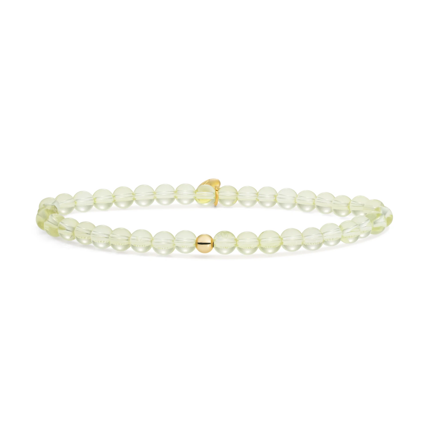 Bracelet | Lemon Quartz Saturn small - Gold 4mm