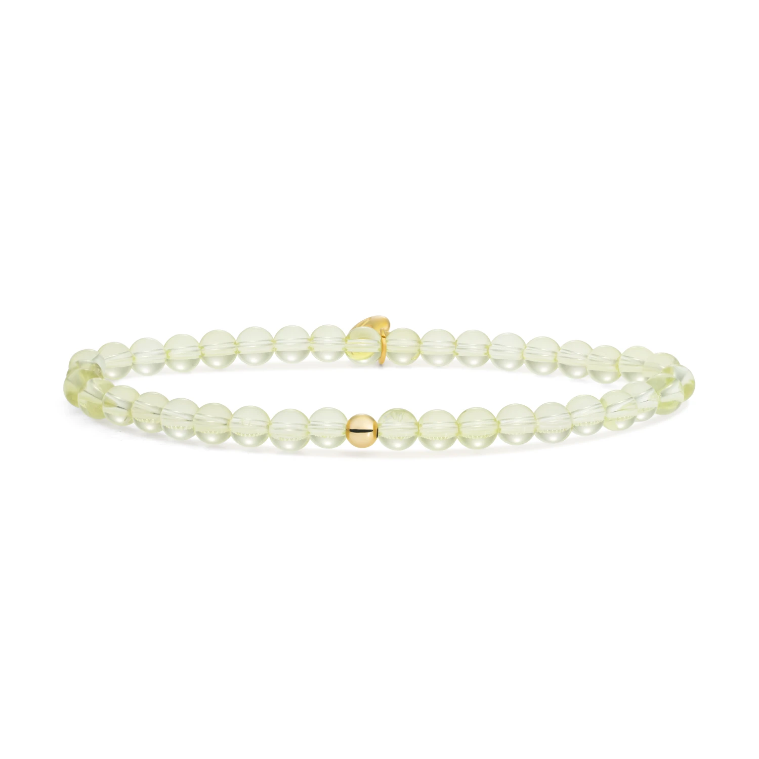 Bracelet | Lemon Quartz Saturn small - Gold 4mm