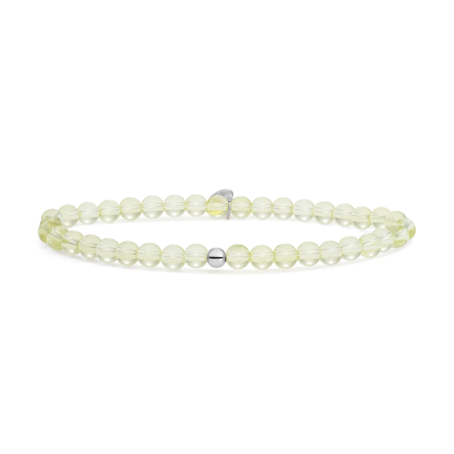 Bracelet | Lemon Quartz Saturn small - Silver 4mm