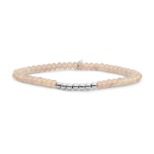 Bracelet | Light Gold Citrine Quartz 4mm Reverse Universe - Silver