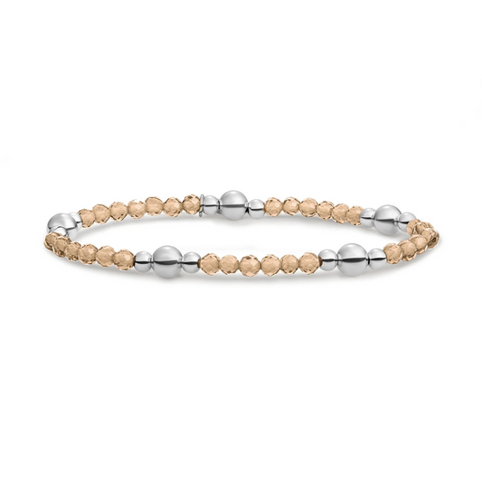 Bracelet | Light Gold Citrine Quartz  Bold Mix - Silver